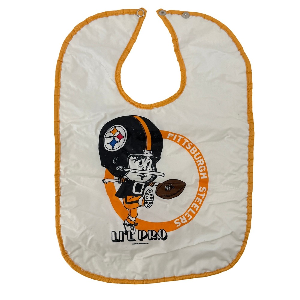 Vintage 1975 Li'l Pro Pittsburgh Steelers Baby Bib NFL Football Fan Gear